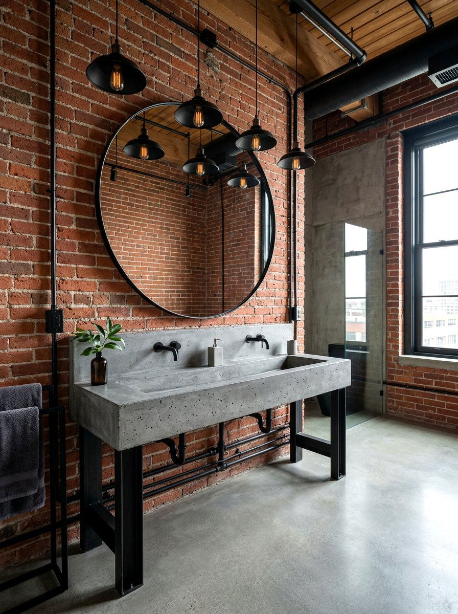 Concrete Trough Sink - 30 trough sink bathroom ideas