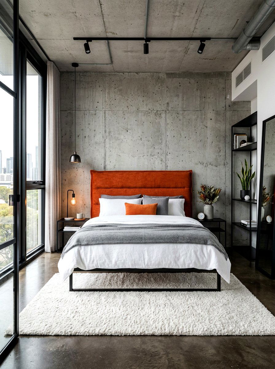 Concrete Wall Bedroom - 30 modern bedroom ideas