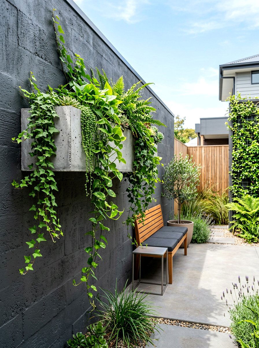 Concrete Wall Mounted Planter - 30 concrete planter ideas