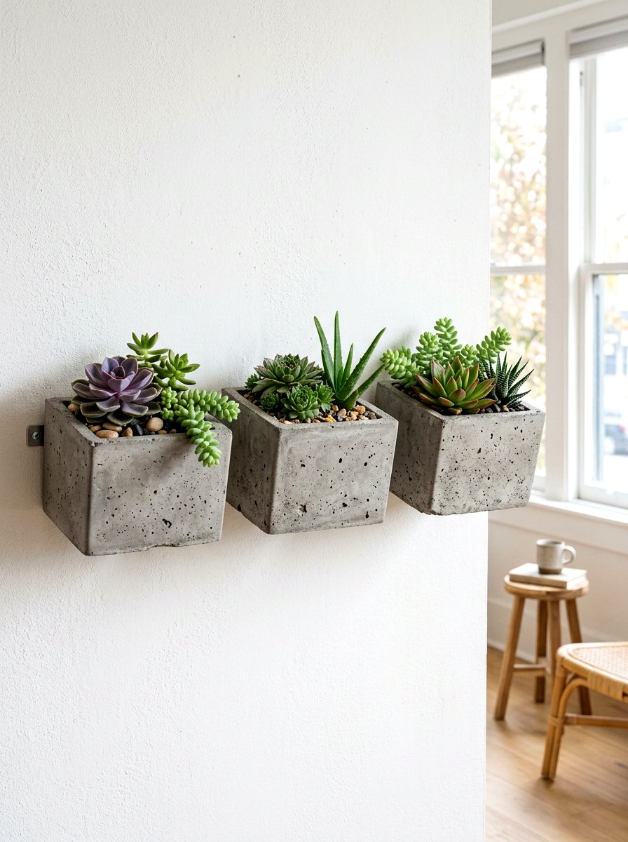 Concrete Wall Planter - 30 wall planter ideas
