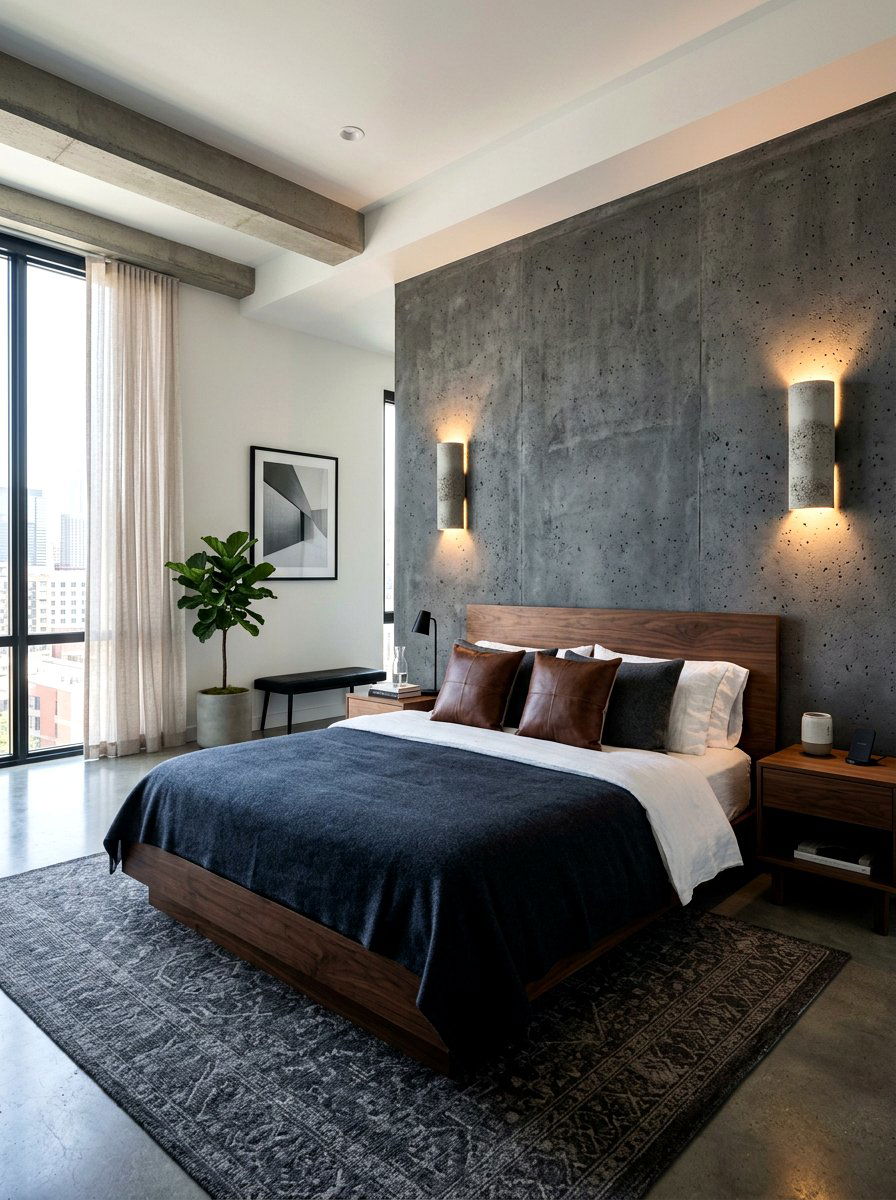 Concrete Wall Sconce - 30 bedside wall sconce ideas