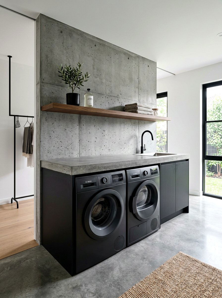 Concrete backsplash laundry - 30 laundry room backsplash ideas