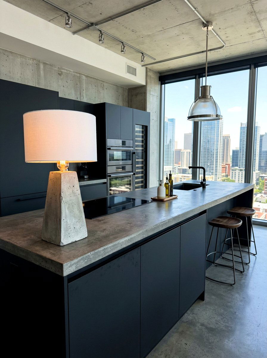 Concrete base lamp kitchen island - 30 table lamp kitchen island ideas