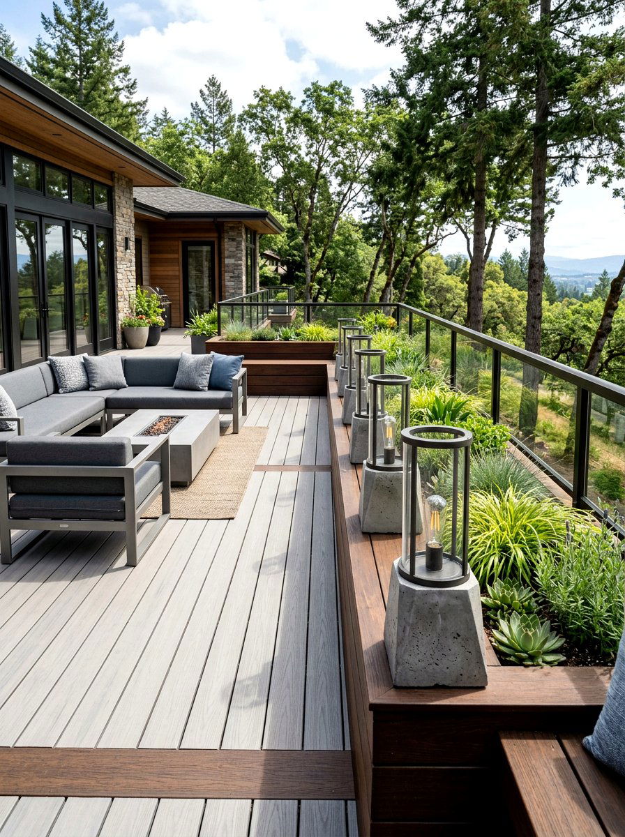 Concrete base lanterns - 30 lantern patio cluster ideas