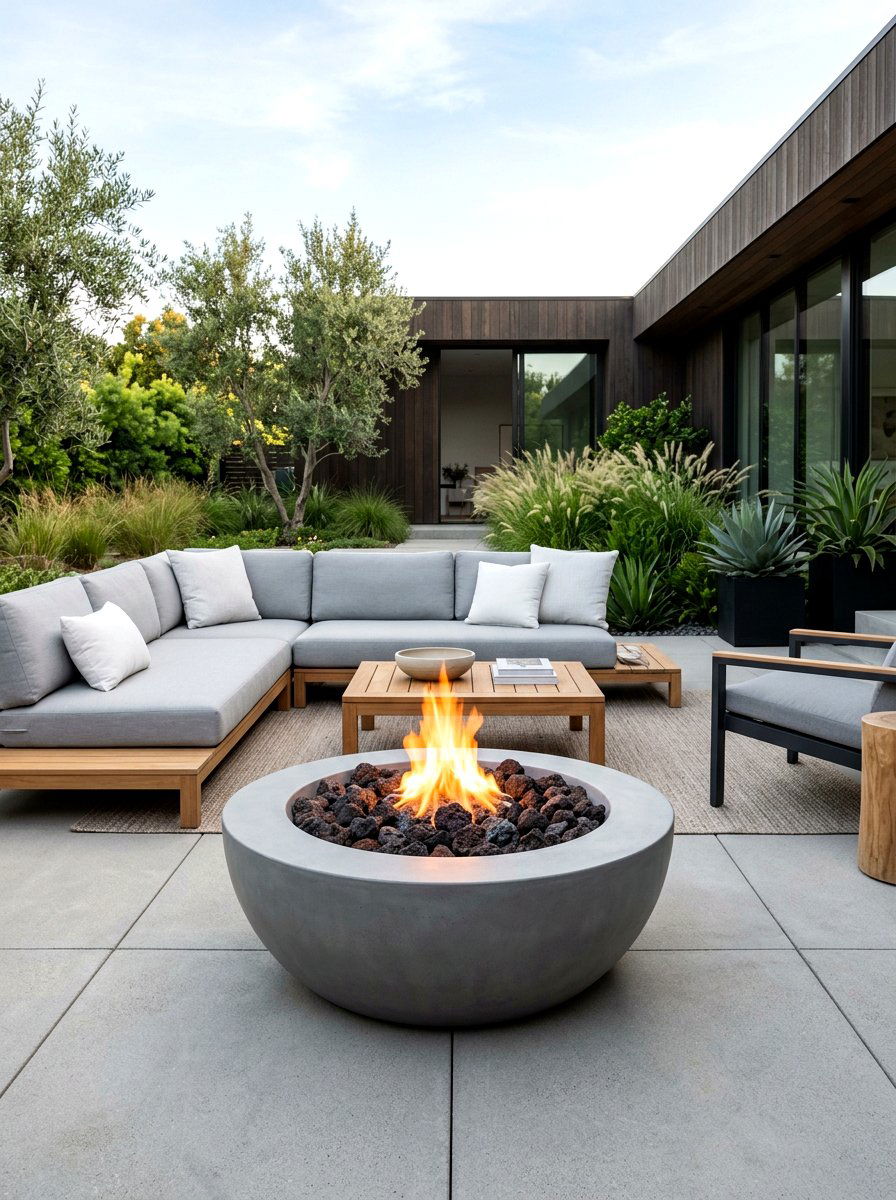Concrete bowl fire pit - 30 diy style fire pit ideas