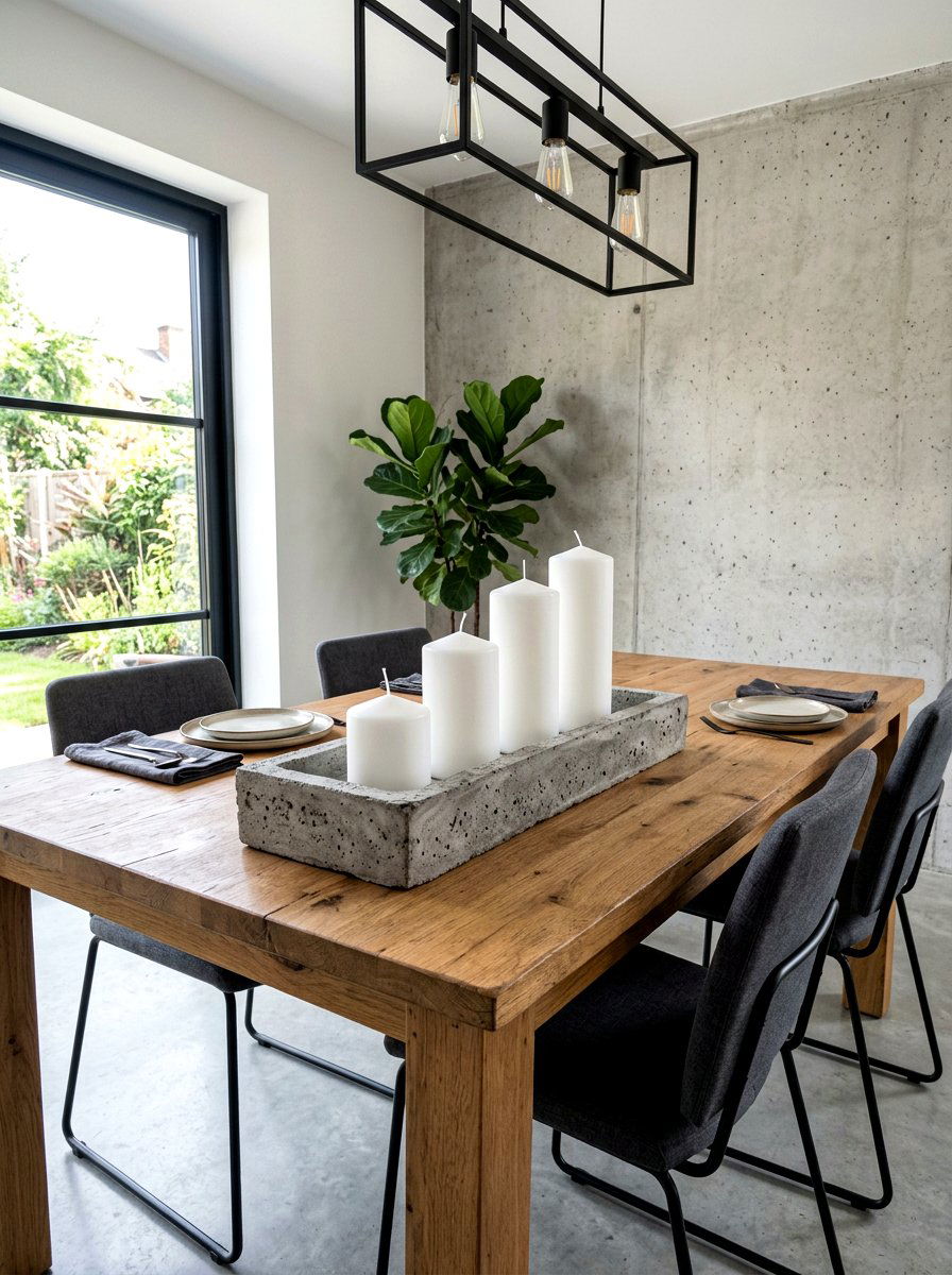 Concrete candle tray - 30 neutral tablescape ideas