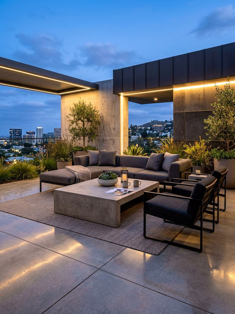 Concrete coffee table - 30 patio furniture ideas