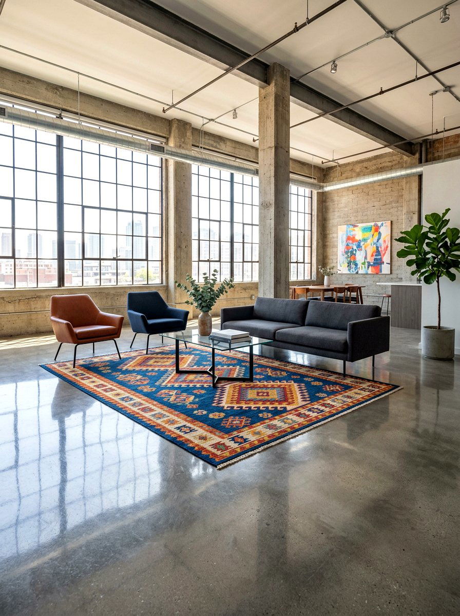 Concrete floor loft - 30 loft apartment ideas
