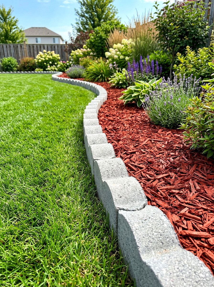 Concrete garden edging stones - 30 garden border ideas