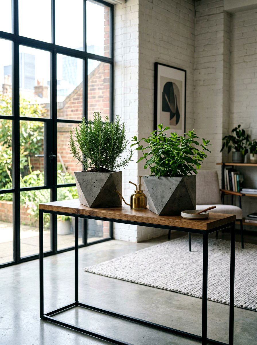 Concrete herb planters - 30 herb garden planter ideas