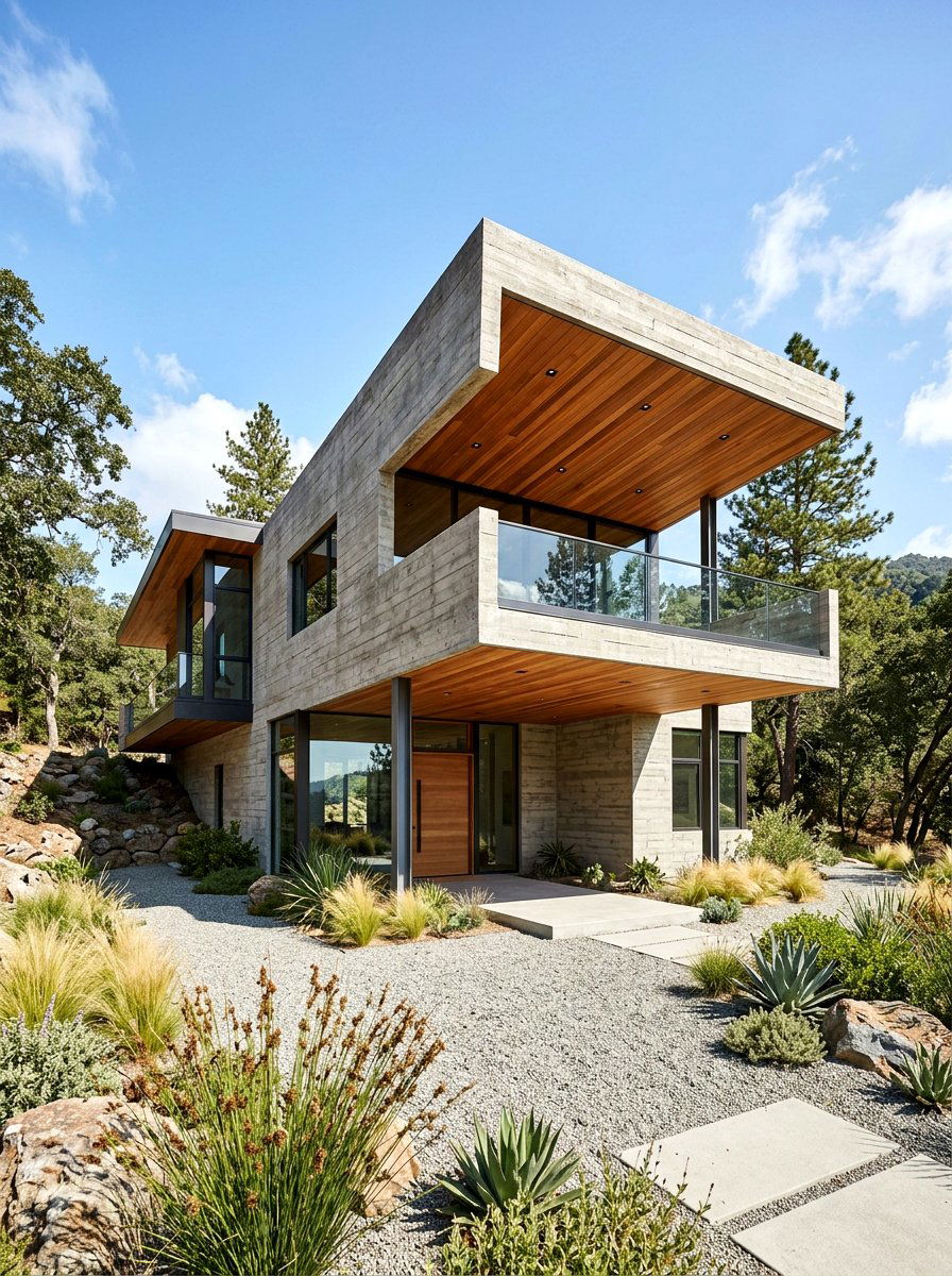 Concrete house exterior - 30 two story house exterior ideas