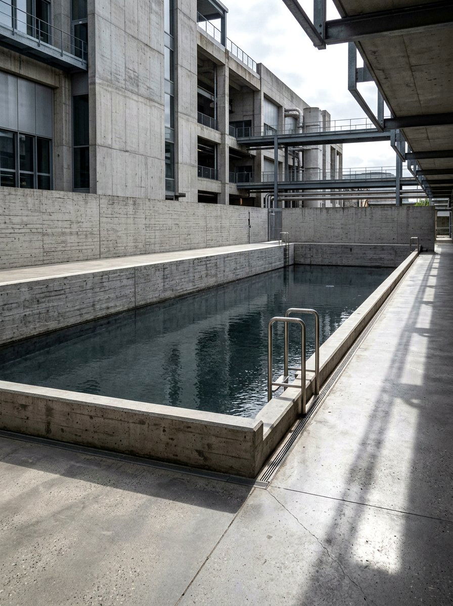 Concrete industrial pool - 30 modern pool ideas