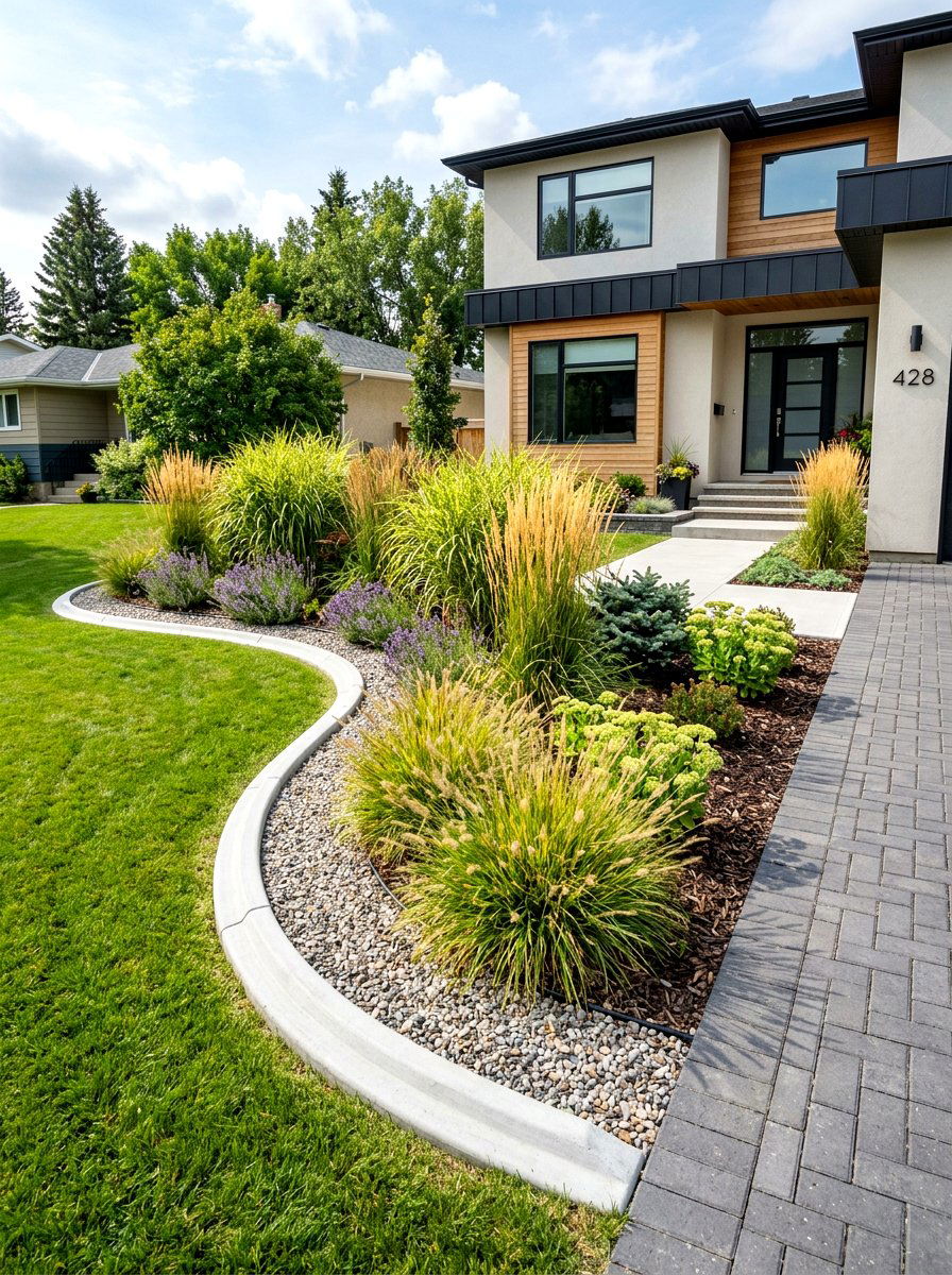 Concrete landscape curbing - 30 front yard edging ideas