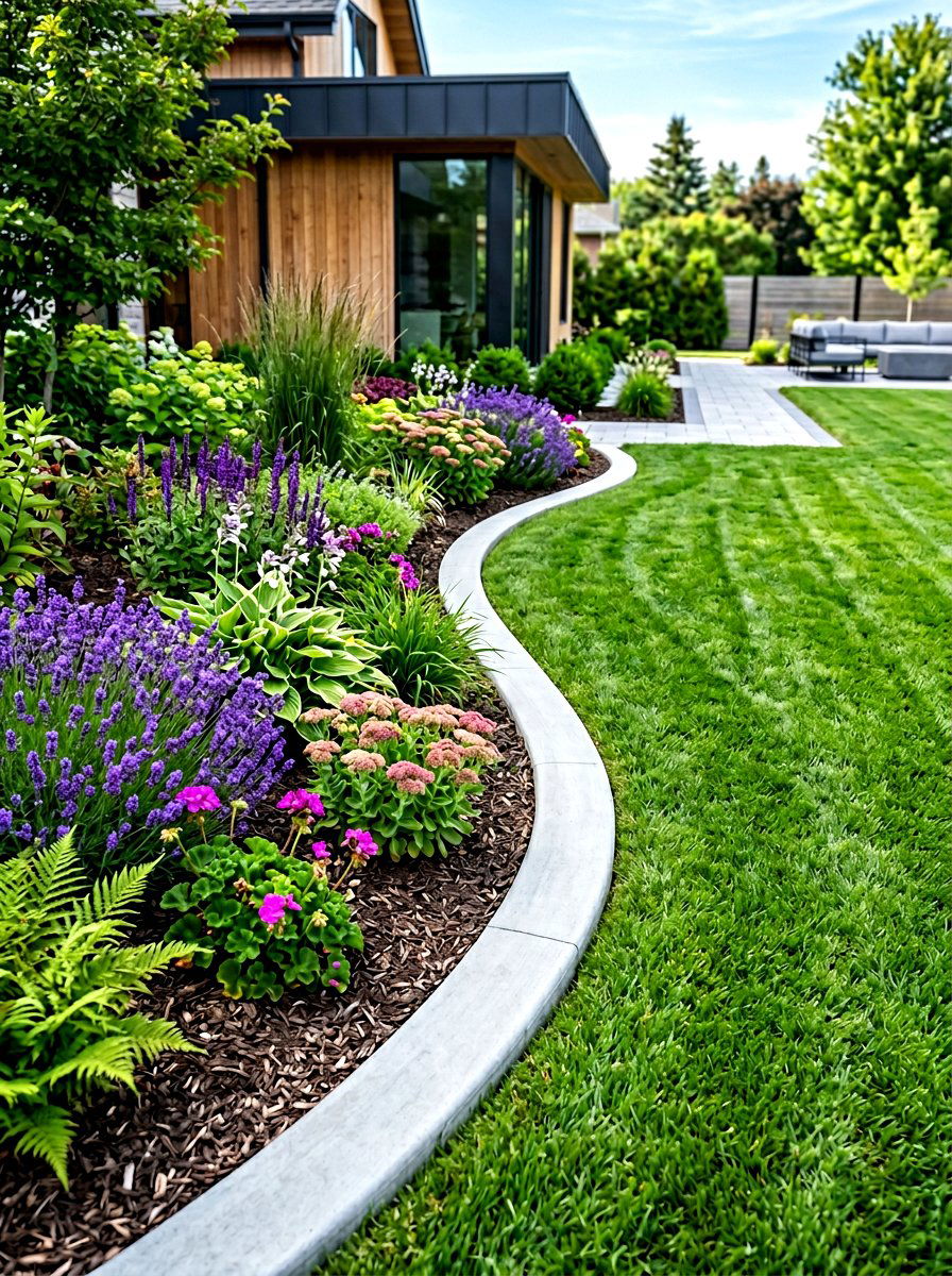 Concrete lawn edging - 30 lawn edging ideas