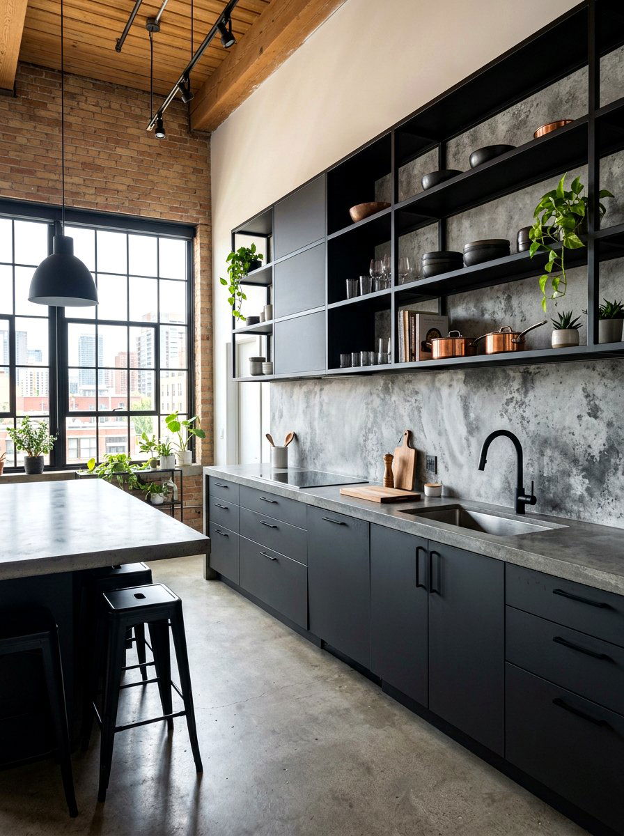 Concrete look quartz backsplash - 30 slab backsplash ideas