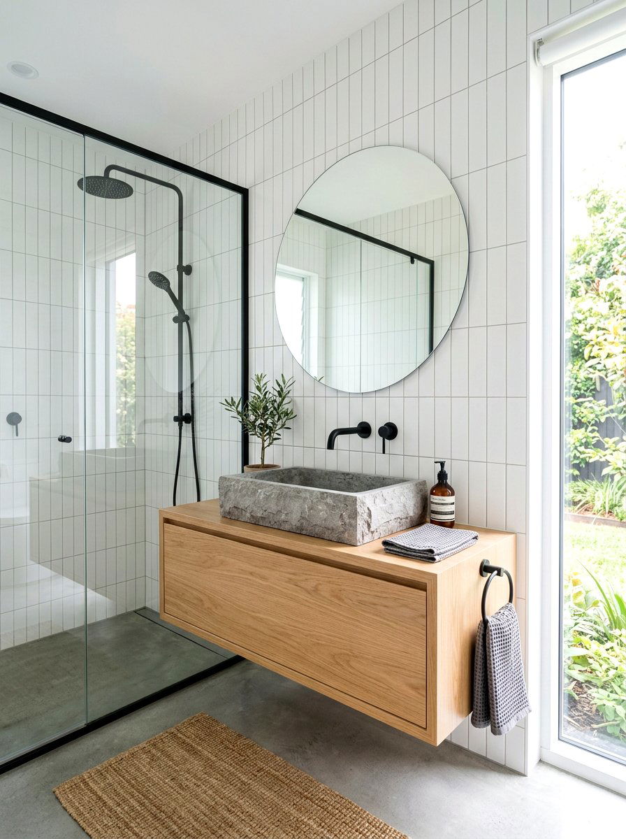 Concrete look stone sink - 30 statement stone sink ideas