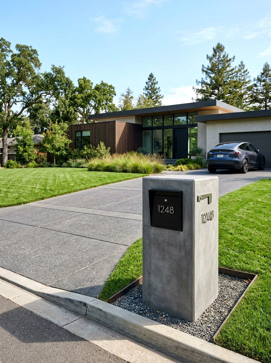 Concrete mailbox post - 30 modern mailbox ideas