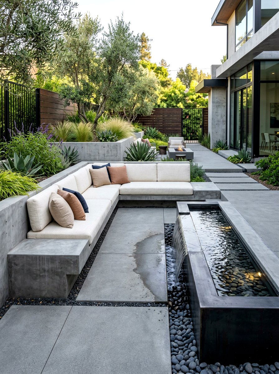 Concrete outdoor sectional - 30 modern patio sectional ideas