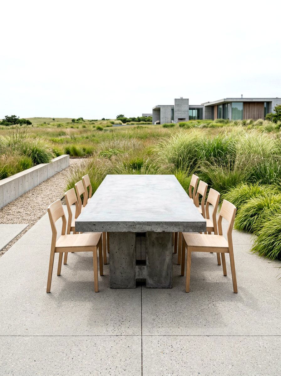 Concrete outdoor table - 30 outdoor dining furniture ideas