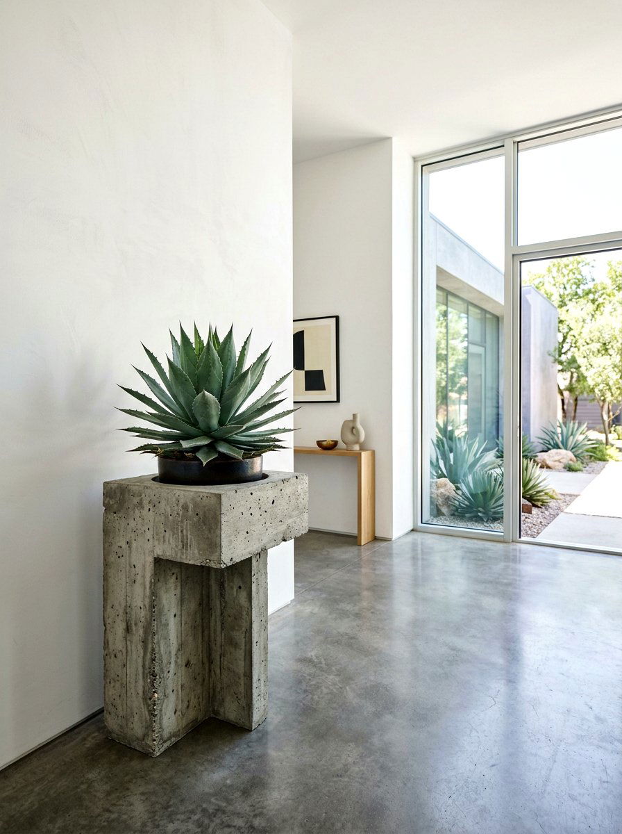 Concrete plant pedestal - 30 plant stand ideas