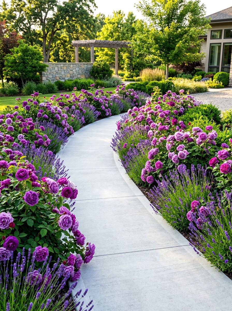 Concrete rose walkway - 30 rose garden walkway ideas