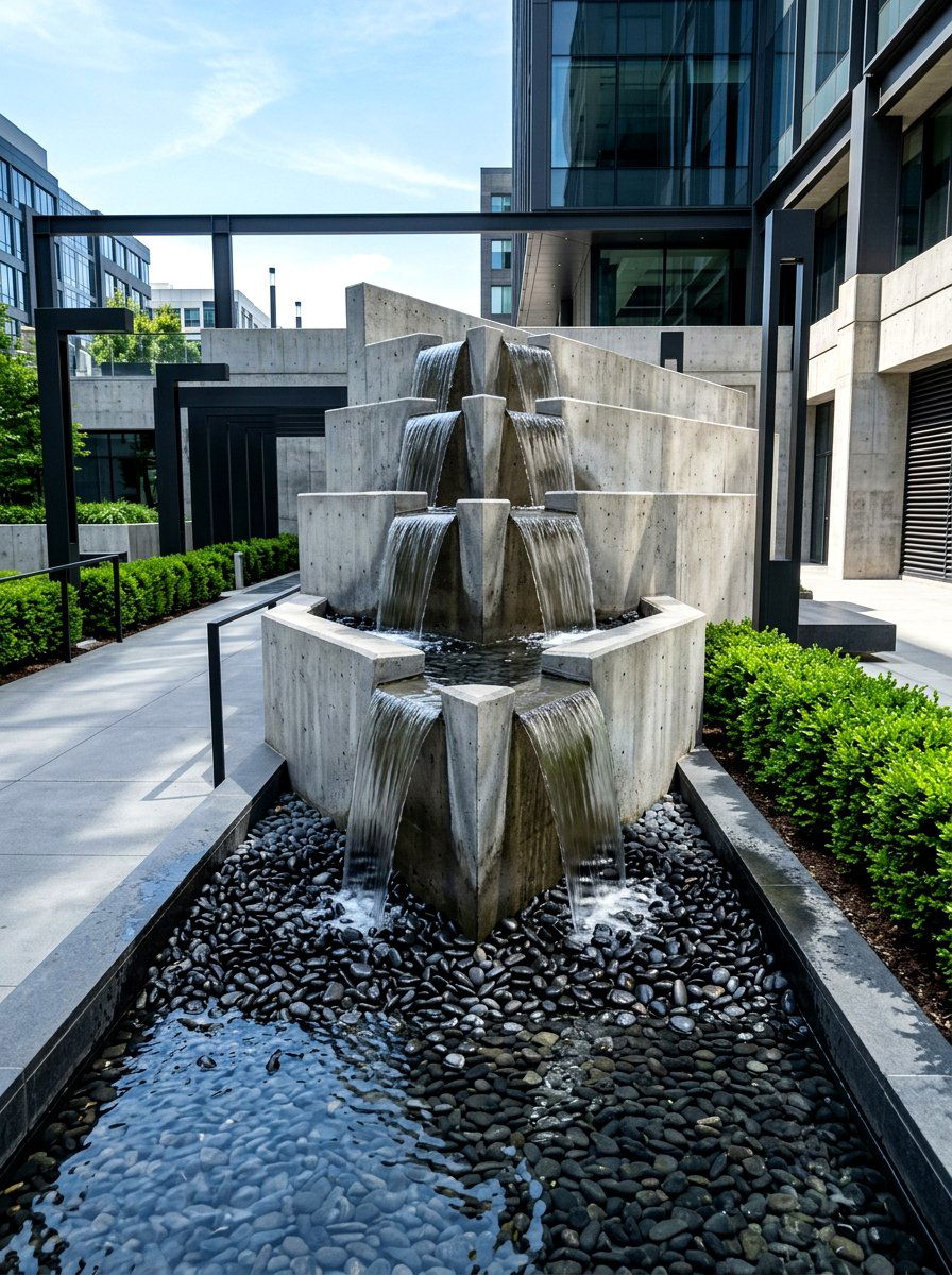 Concrete spillway waterfall - 30 pondless waterfall ideas
