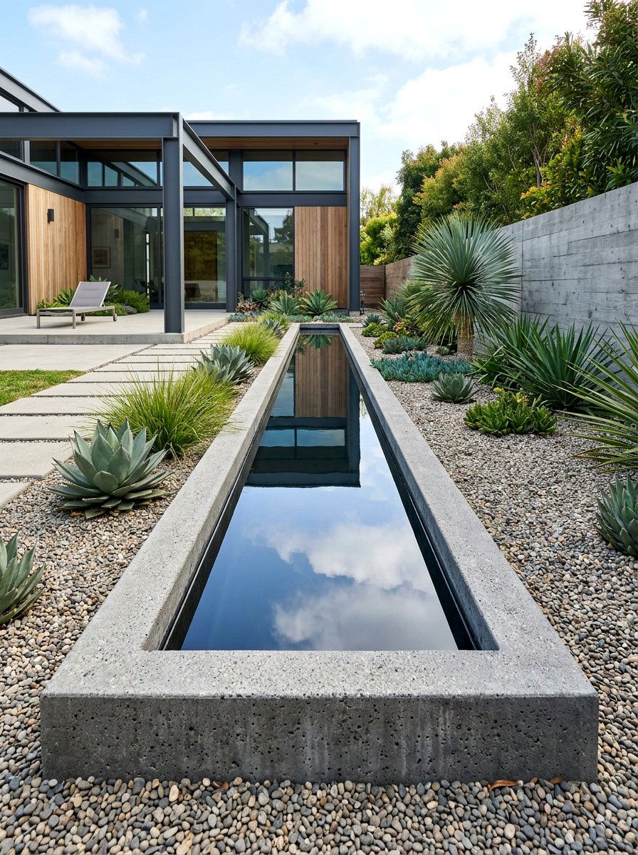 Concrete stream channel - 30 backyard stream ideas