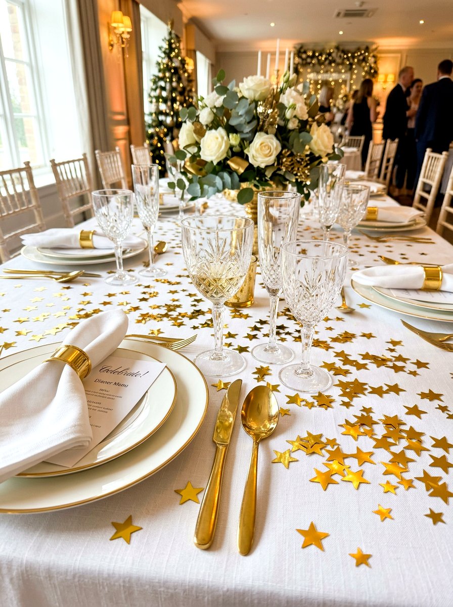Confetti table scatter - 30 New Year brunch table ideas