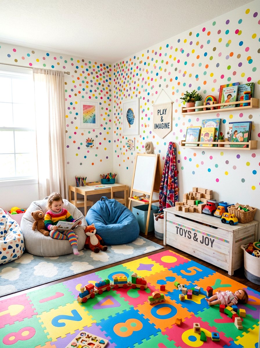Confetti wall decals - 30 tape wall art display ideas