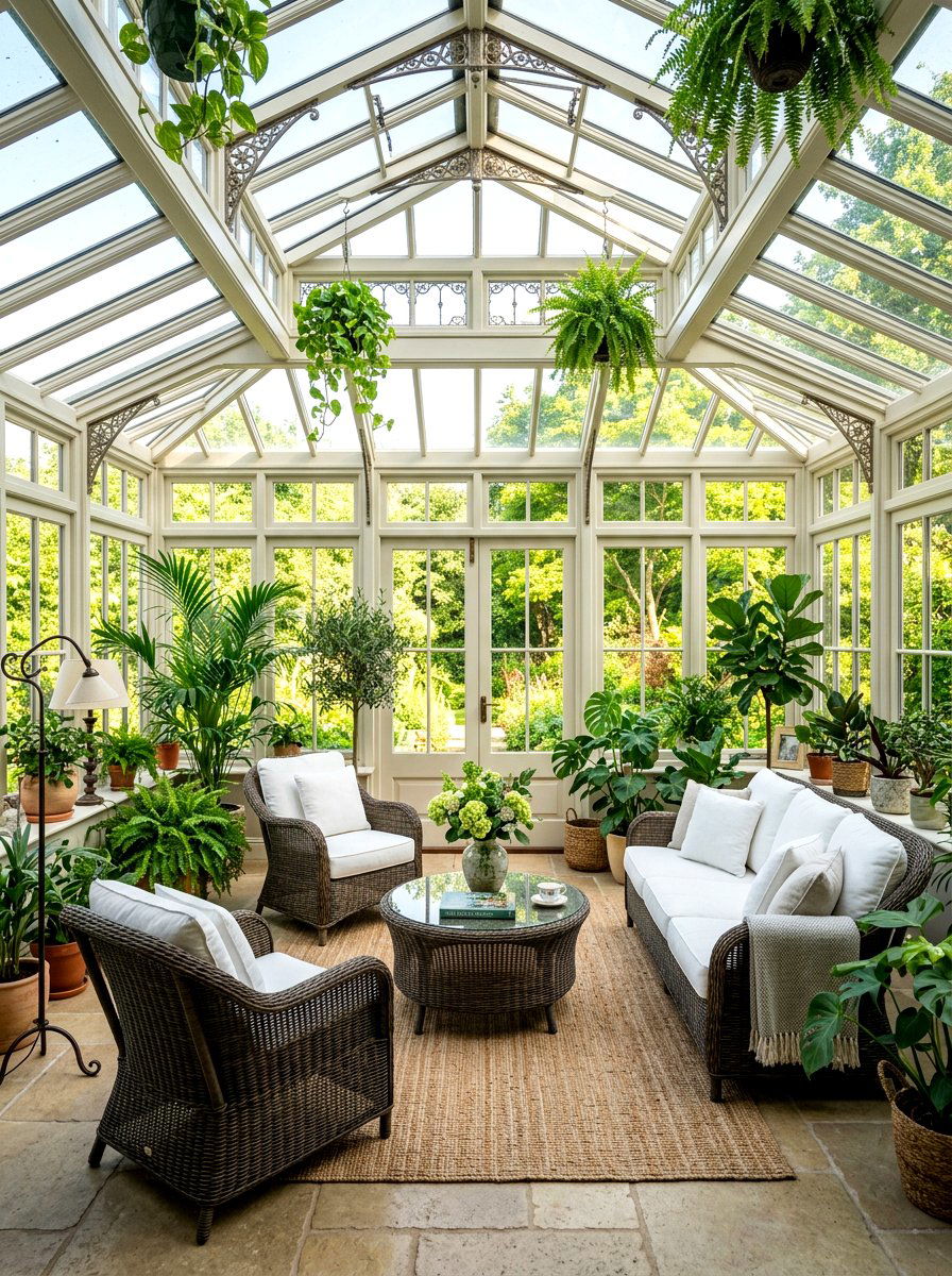 Conservatory Sunroom Lounge - 30 old money lounge ideas