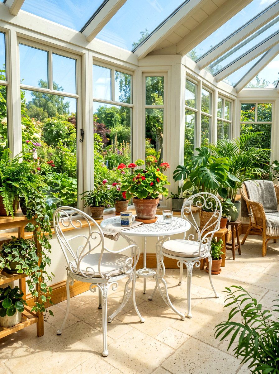 Conservatory bistro set - 30 conservatory decor ideas