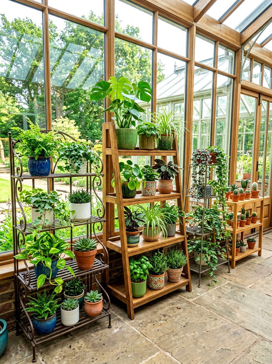 Conservatory plant stands - 30 conservatory decor ideas