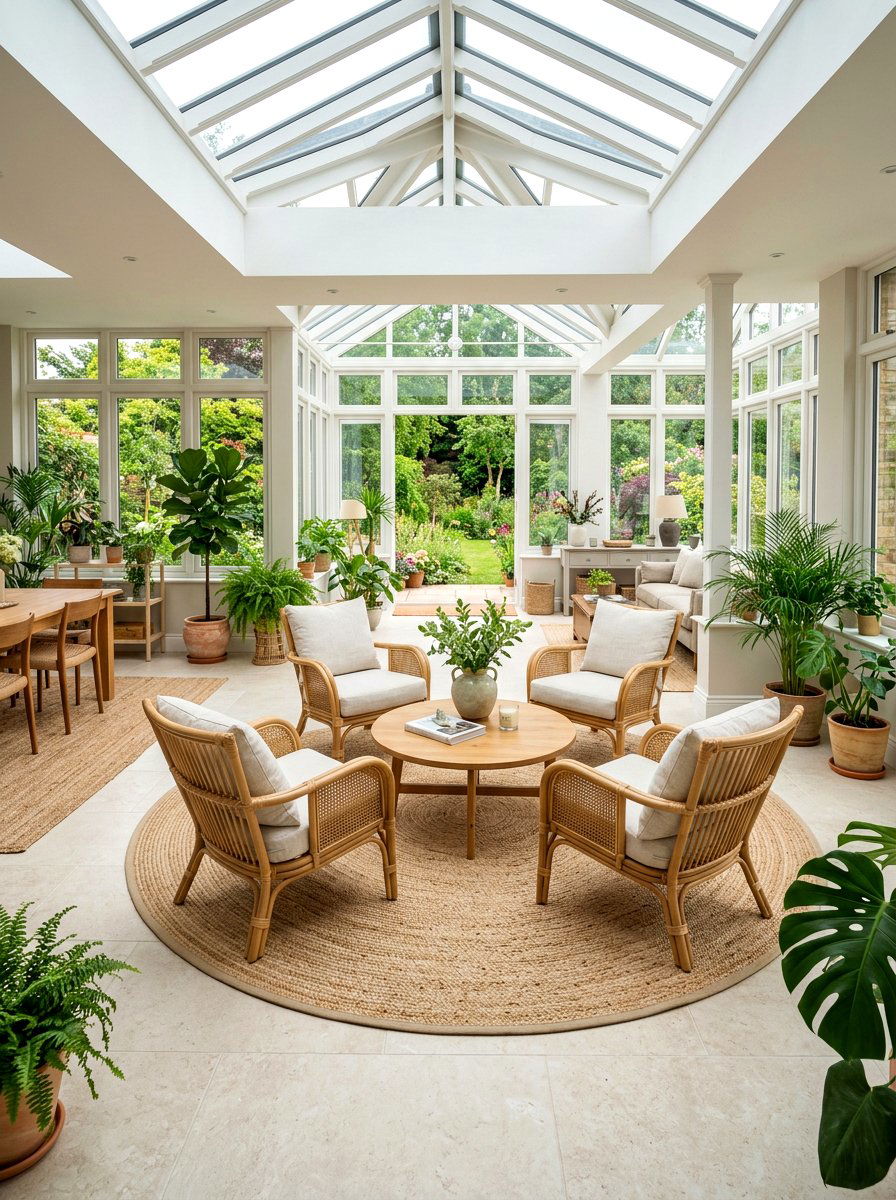 Conservatory rug placement - 30 conservatory decor ideas