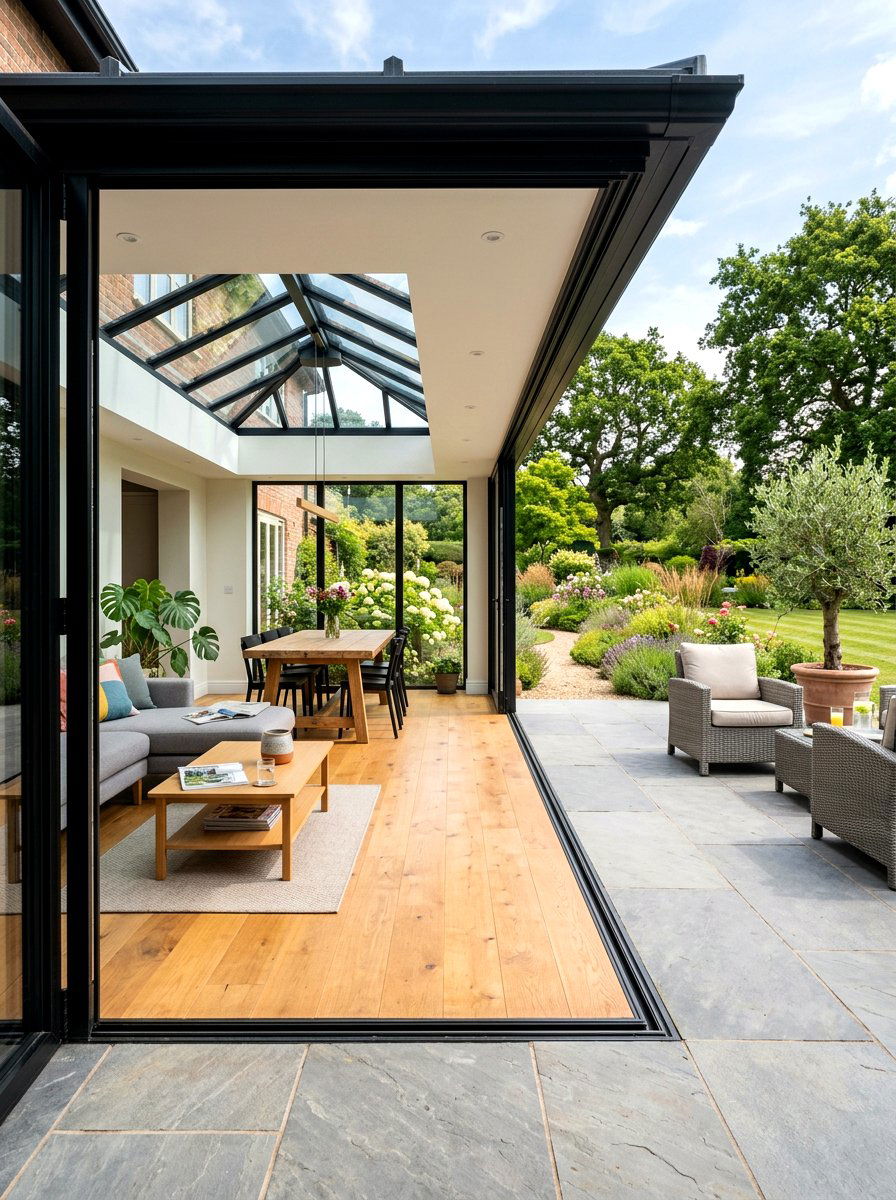 Conservatory with bifold doors - 30 conservatory ideas