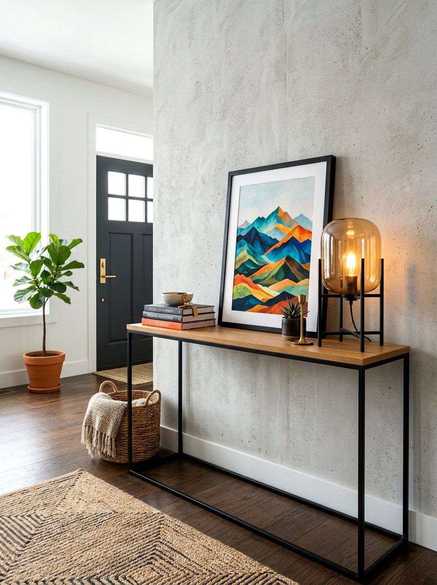 Console Table Art - 30 leaning art wall ideas