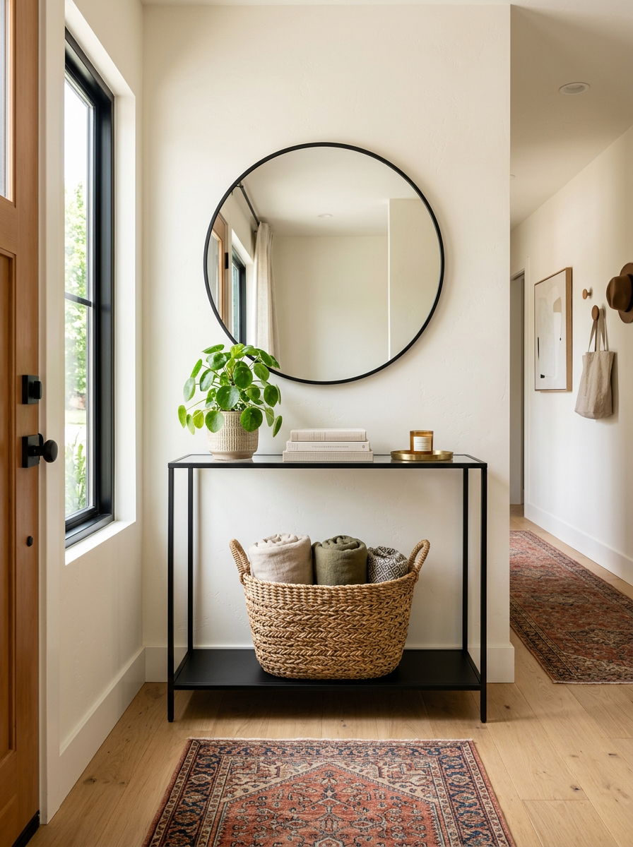 Console Table Decor Basket - 30 woven basket decor ideas