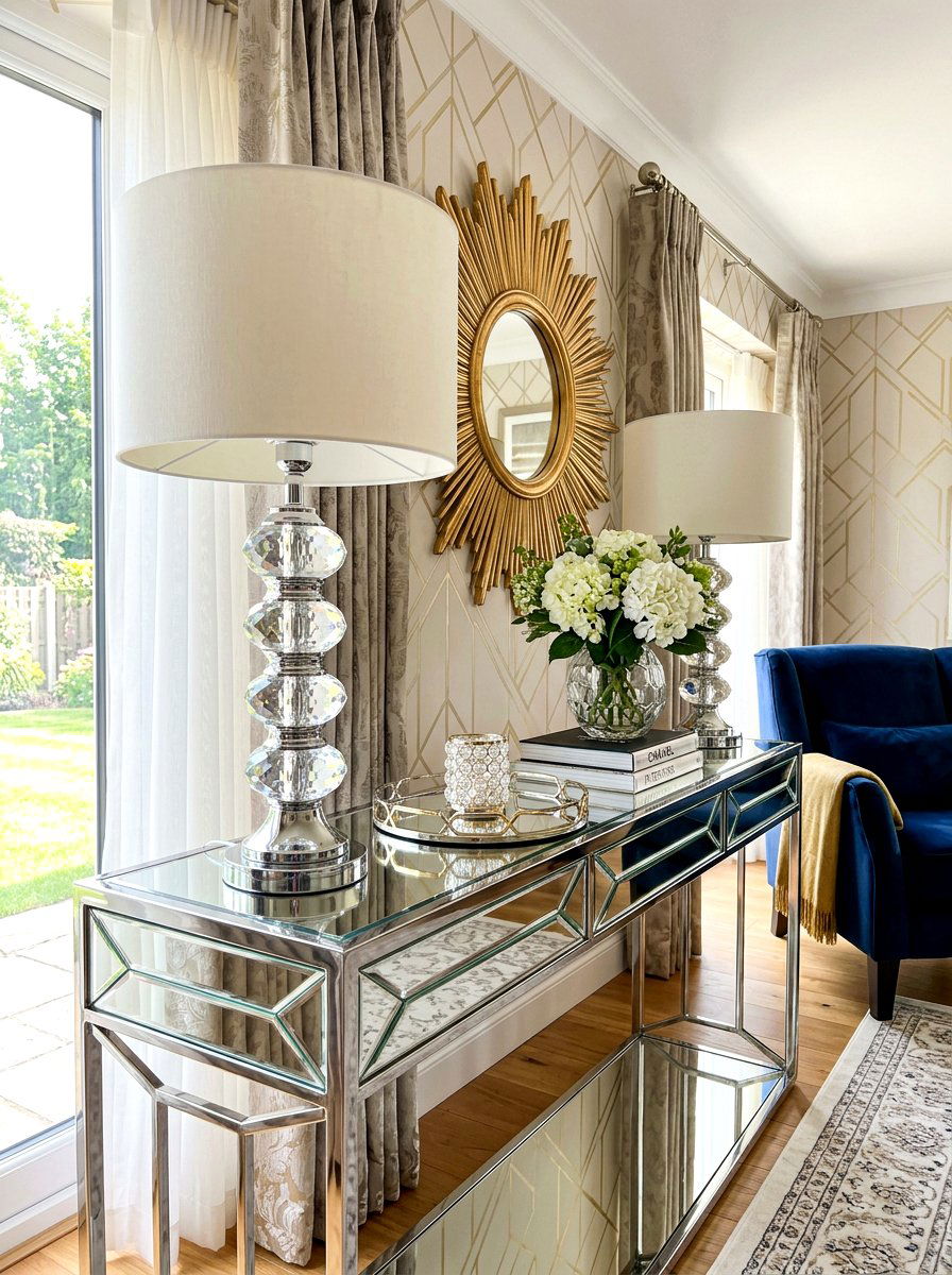 Console Table Lamp - 30 no overhead light living room ideas