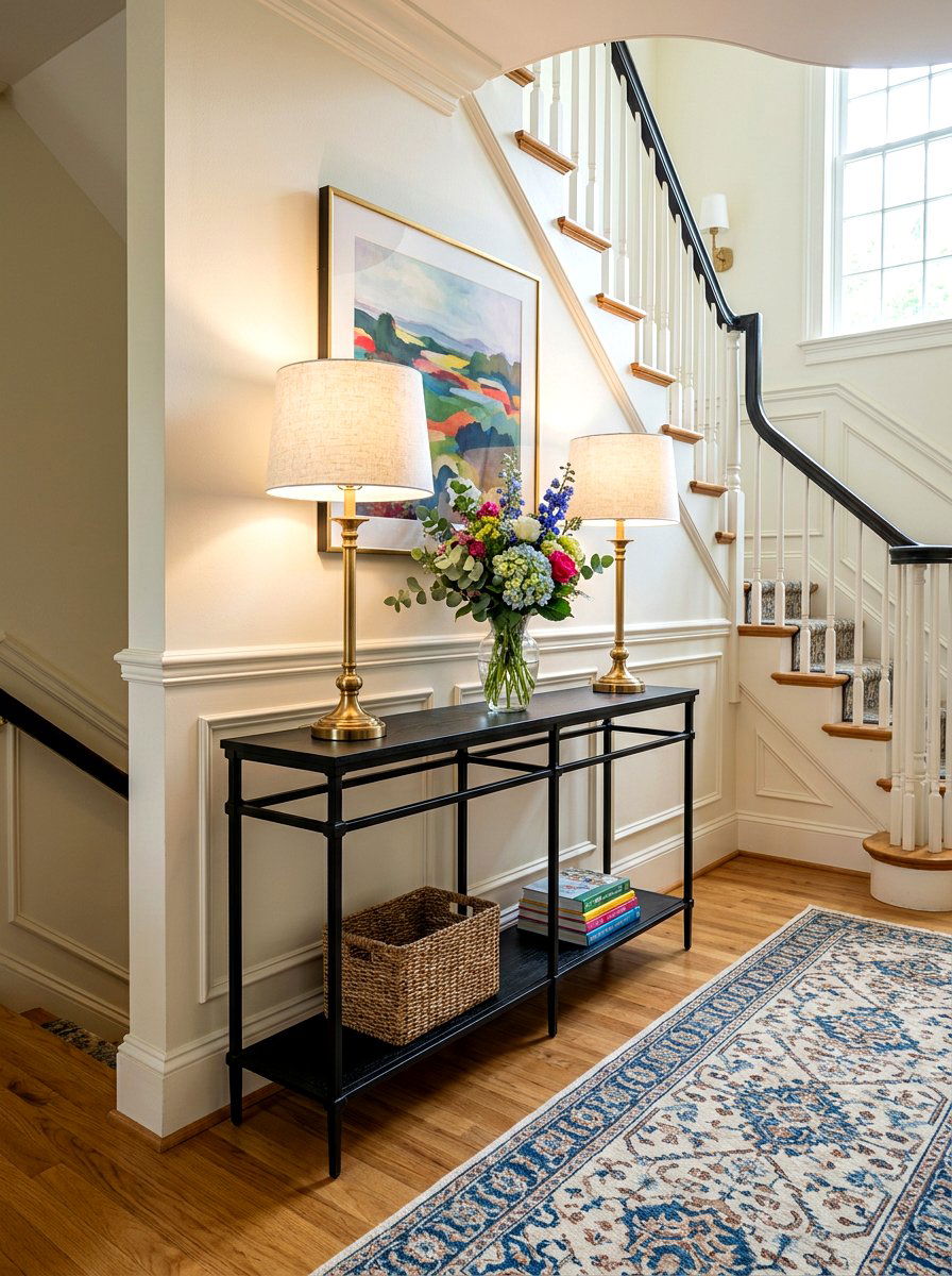 Console Table Stair Landing - 30 stair landing ideas