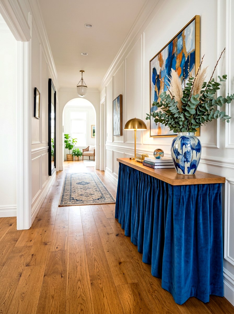 Console Table With Curtain - 30 hidden litter area ideas aesthetic
