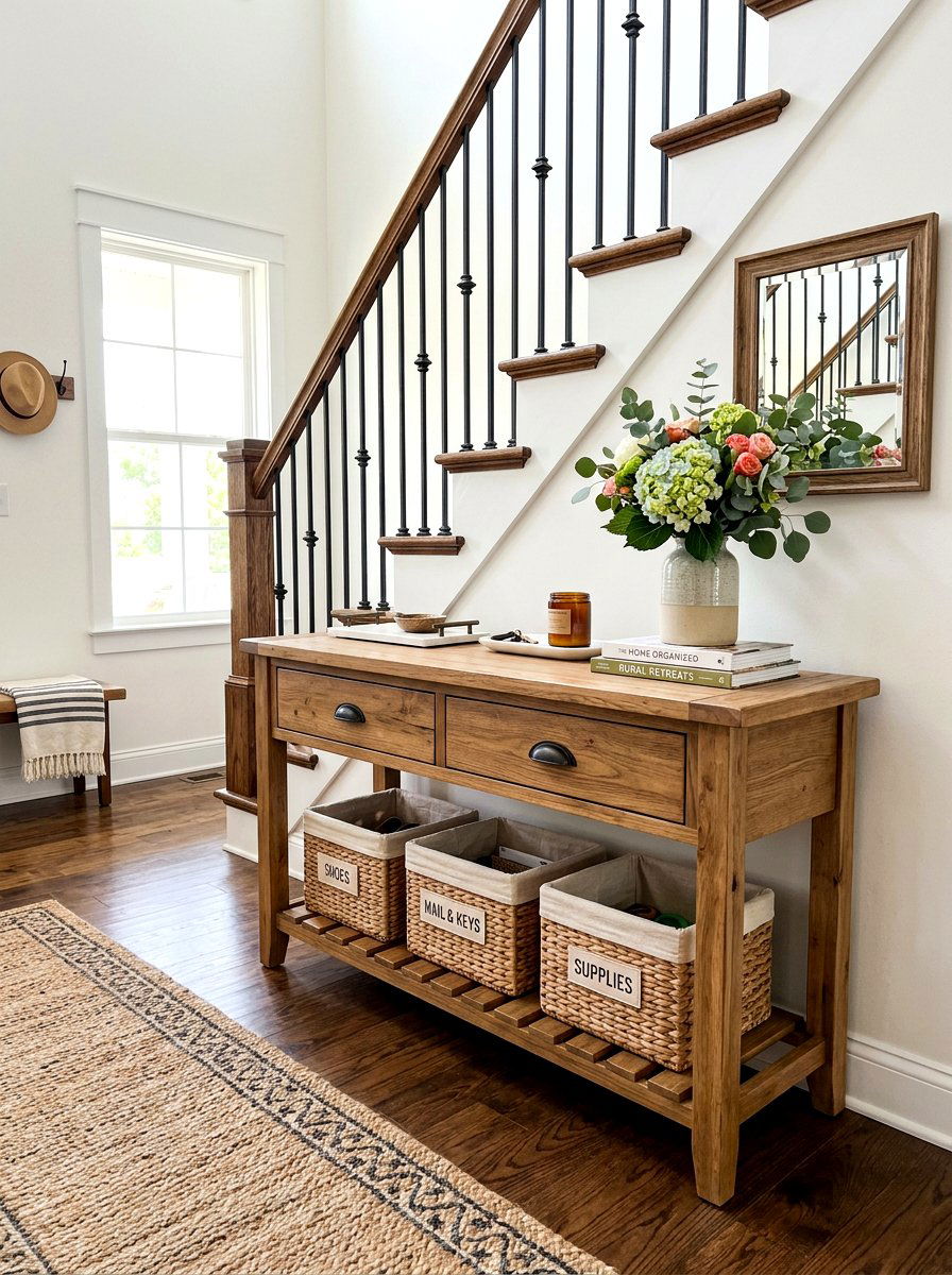 Console Table With Storage Behind Stairs - 30 console behind stairs ideas