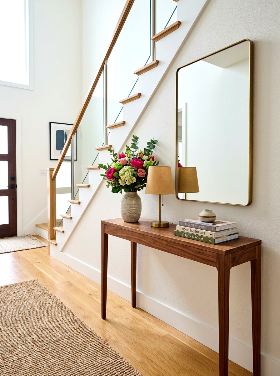 Console Table - 30 staircase decor ideas