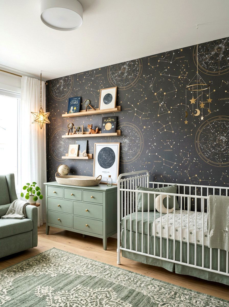 Constellation Wallpaper Nursery - 30 celestial nursery ideas