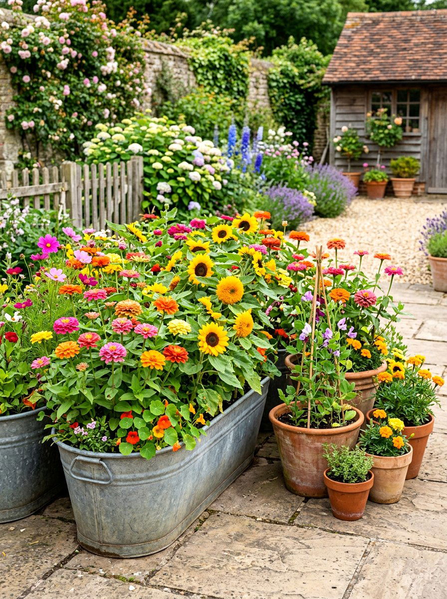 Container Cutting Garden - 30 backyard cutting garden ideas