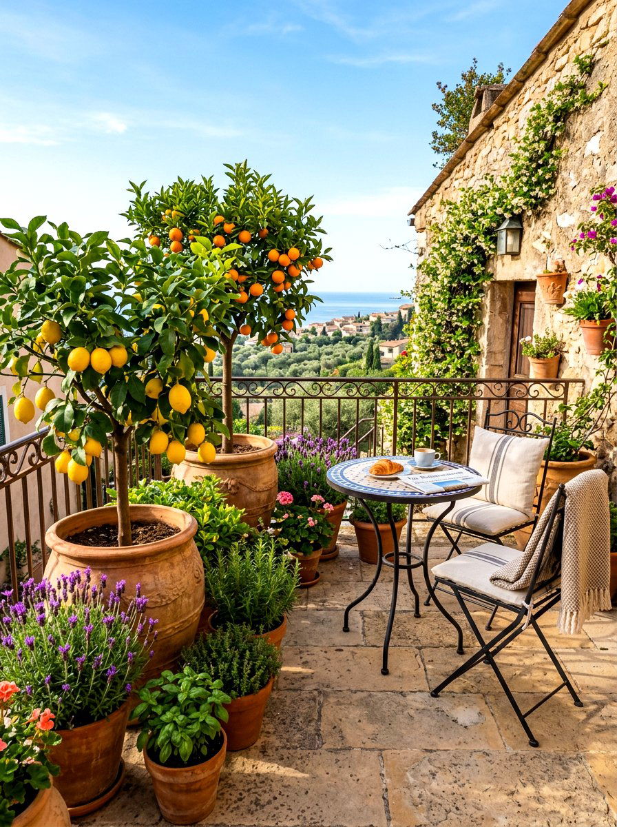 Container Fruit Trees - 30 small terrace garden ideas