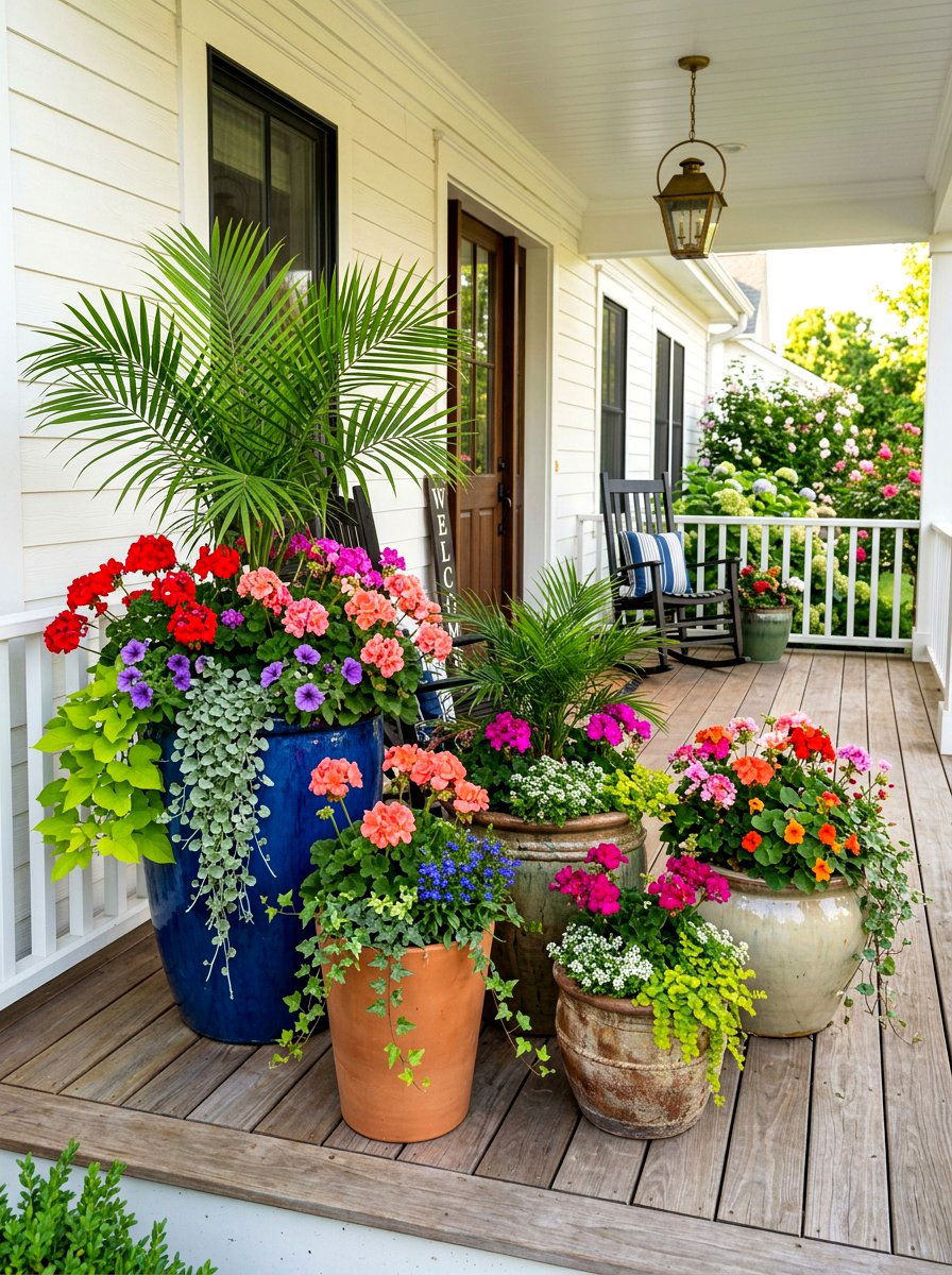 Container Garden - 30 front yard garden ideas