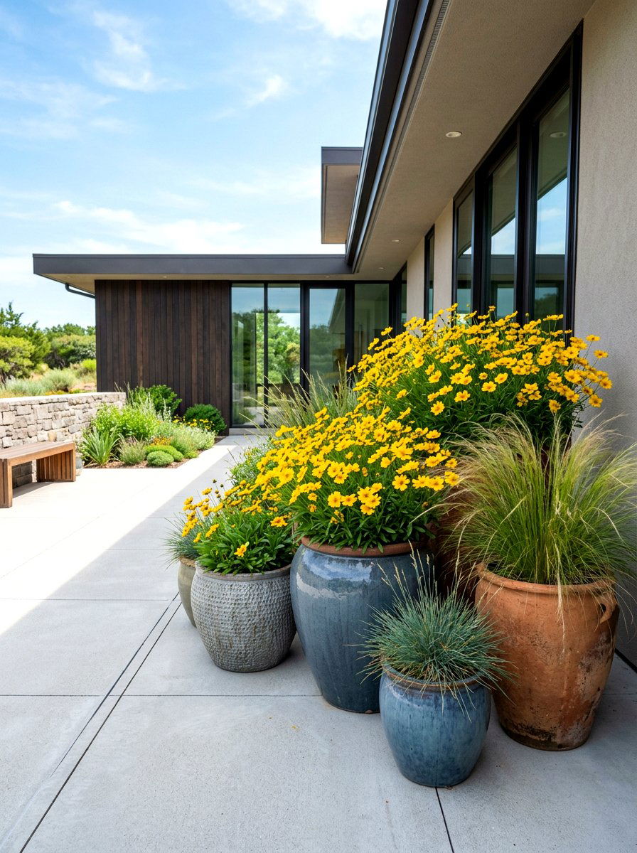 Container Garden - 30 native wildflower backyard ideas