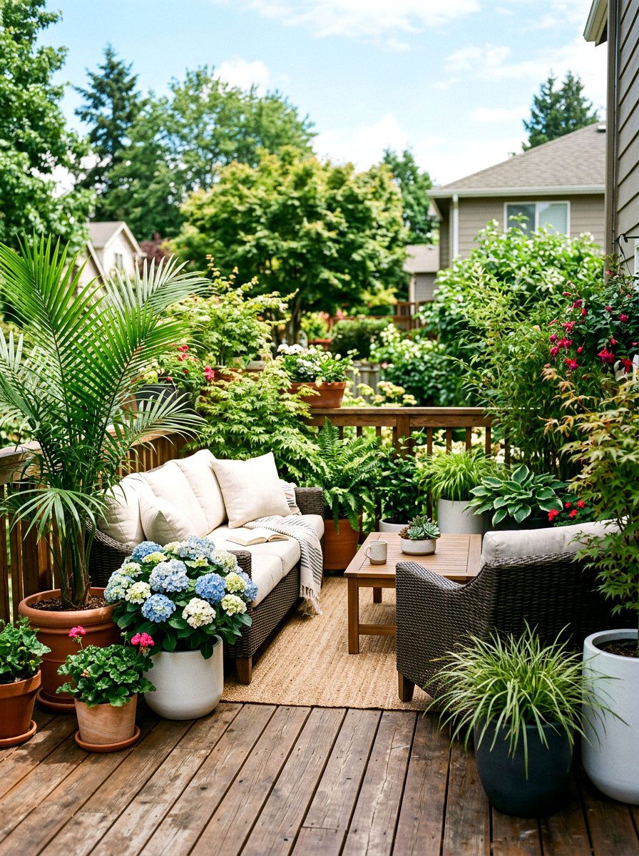 Container Garden - 30 patio privacy ideas