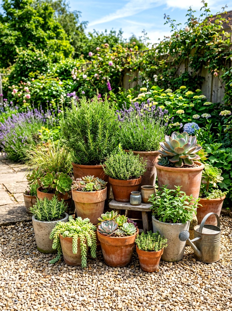 Container Garden - 30 dry garden ideas