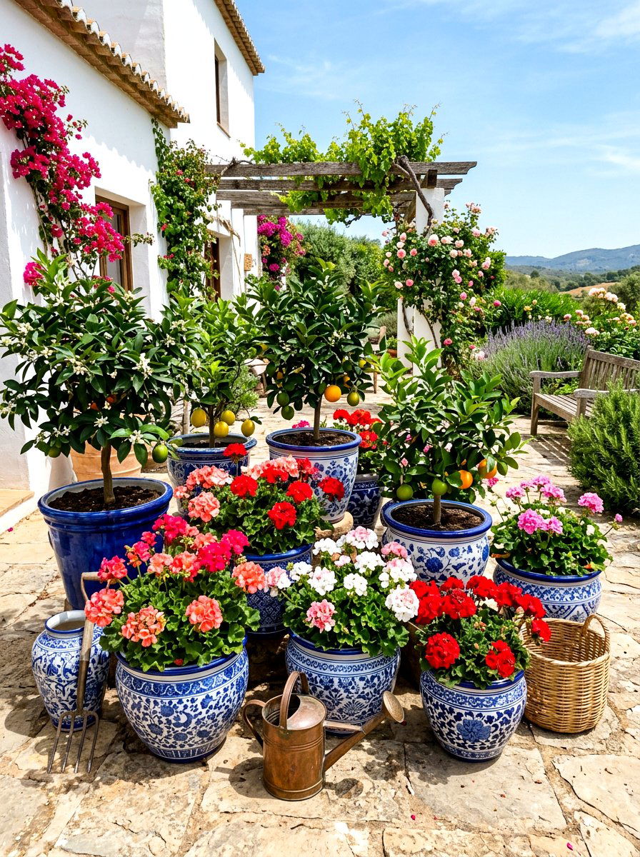 Container Gardening - 30 low maintenance backyard landscaping ideas