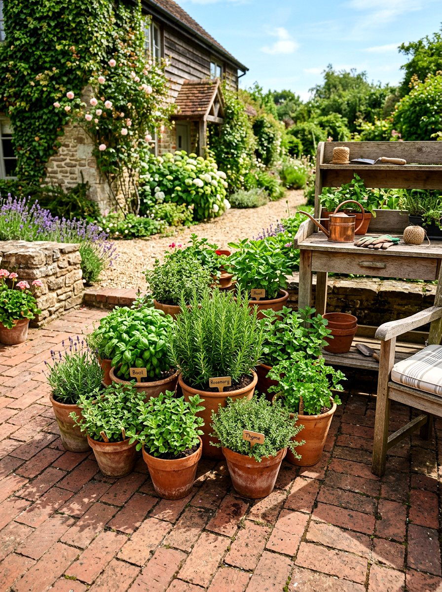 Container Herb Garden - 30 small garden ideas